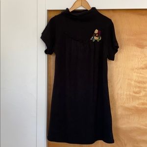 Vintage Knit Embroidered Sweater LBD Dress